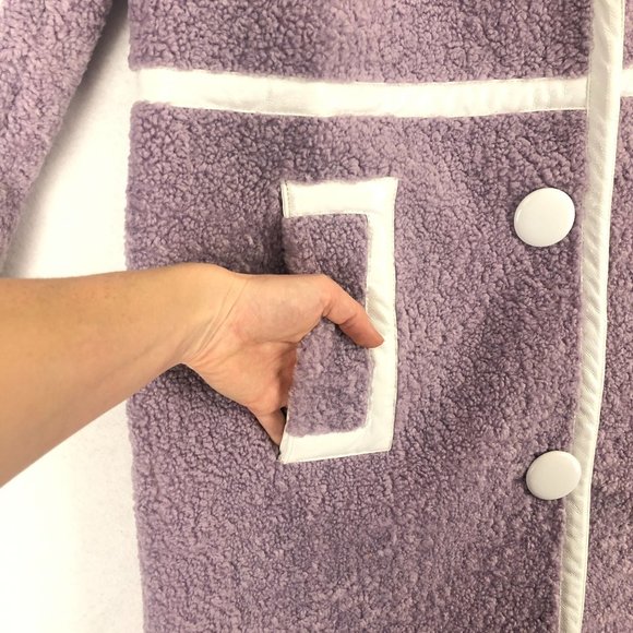 Stand Studio Women's Size 36 (US 4) Pale Iris Purple White Kenzie Coat MRSR $995 - Picture 4 of 13